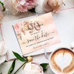 90e verjaardag pampas roos florals sparen de datum aankondigingskaart<br><div class="desc">Een vrouwtje sparen de Datum voor een negentigste verjaardagsfeestje. Een zwarte roze, roos gouden gradiëntachtergrond, versierd met wazige roze floralen en pampasgras. Pas een datum en een naam/leeftijd aan en voeg deze toe. De tekst: Sparen de Datum wordt geschreven met een groot trendy hand lettered stijlmanuscript. Aantal 90 wordt geschreven...</div>