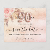 90e verjaardag pampas roos save the date budget flyer (Voorkant)