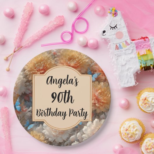 90e verjaardag papieren bordje (Feest)