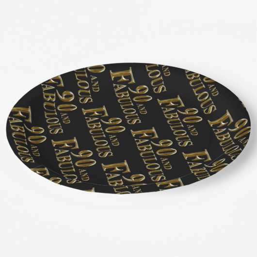 90e verjaardag papieren bordje (Gekanteld)