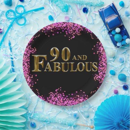 90e verjaardag papieren bordje (Feest)