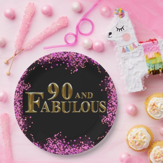 90e verjaardag papieren bordje (Feest)