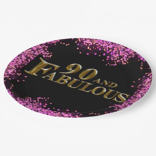 90e verjaardag papieren bordje (Gekanteld)