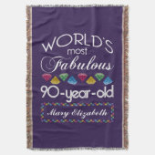90e verjaardag Pareltjes Paars met de meest verblu Deken (Voorkant Verticaal)