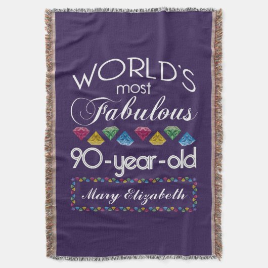 90e verjaardag Pareltjes Paars met de meest verblu Deken (Voorkant Verticaal)