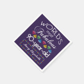 90e verjaardag Pareltjes Paars met de meest verblu Servetten (Hoek)