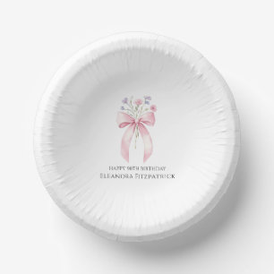 90e Verjaardag Party Custom Bow Wildflower Papieren Kommen