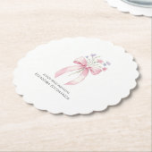 90e Verjaardag Party Custom Onderzetter Bow Wildfl (Gekanteld)