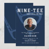 90e Verjaardag Party Foto Modern Golf Navy Blue Kaart (Voorkant / Achterkant)