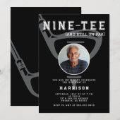 90e verjaardag Party Foto Modern Golf Zwart Kaart (Voorkant / Achterkant)