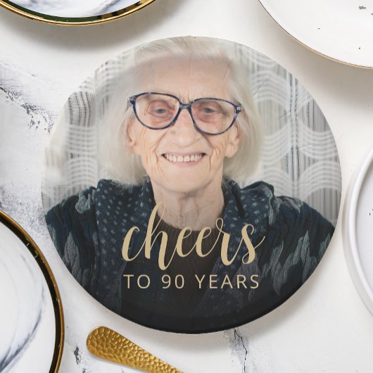 90e verjaardag Party Foto Proost Papieren Bordje