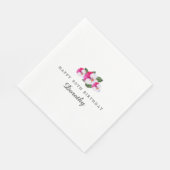 90e Verjaardag Party Magenta Roze Wit Custom Servet (Hoek)