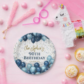 90e verjaardag Party Navy Ballonnen Papieren Bordje (Feest)