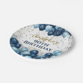 90e verjaardag Party Navy Ballonnen Papieren Bordje (Gekanteld)