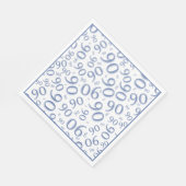 90e verjaardag Party Nummer Patroon Blauw/Wit Servet (Hoek)