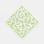 90e verjaardag Party Nummer Patroon Groen/Wit Servet (Hoek)