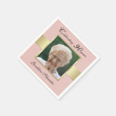 90e Verjaardag Party Roos Gold Foto Servet (Hoek)