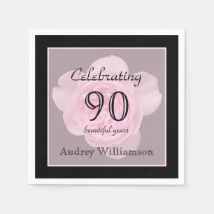 90e Verjaardag Party Roos Papier servetten