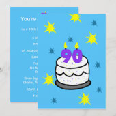 90e verjaardag Party Uitnodiging Cake & 90 Kaars (Voorkant / Achterkant)