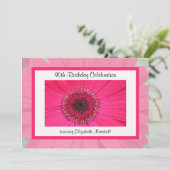 90e verjaardag Party uitnodiging Gerbera Daisy (Staand voorkant)