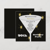 90e verjaardag Party uitnodiging Goud 90e Toast (Voorkant / Achterkant)