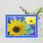 90e verjaardag Party uitnodiging Zonnebloem (Staand voorkant)