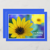 90e verjaardag Party uitnodiging Zonnebloem (Voorkant / Achterkant)