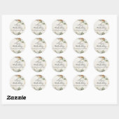 90e Verjaardag Party Witte Winter Bloemen Custom Ronde Sticker (Vel)