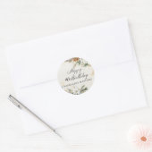 90e Verjaardag Party Witte Winter Bloemen Custom Ronde Sticker (Envelop)