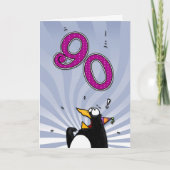 90e verjaardag - Penguin Surprise Kaart (Voorkant)