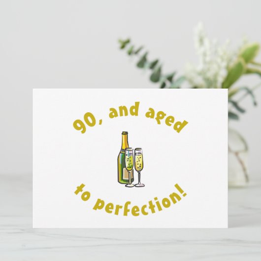 90e verjaardag perfect kaart (Staand voorkant)