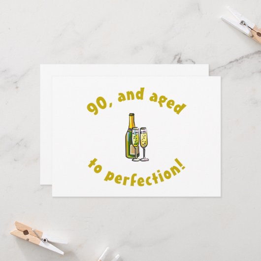 90e verjaardag perfect kaart (Voorkant / Achterkant in situ)