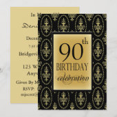 90e verjaardag Persoonlijke uitnodiging (Voorkant / Achterkant)
