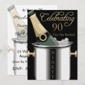 90e verjaardag Persoonlijke uitnodiging (Voorkant / Achterkant)