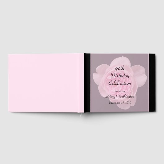 90e verjaardag Pink Rose Guest Book Gastenboek (Volledig)