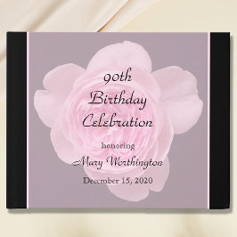 90e verjaardag Pink Rose Guest Book Gastenboek