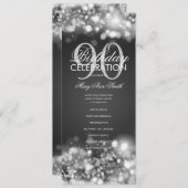 90e verjaardag programma Glam Lights Zilver Menu (Voorkant / Achterkant)