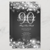 90e verjaardag Programma Lichten Zilver w / Menu (Voorkant / Achterkant)