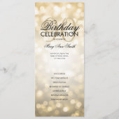 90e verjaardag Programma Lights Gold Menu (Voorkant)