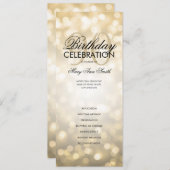 90e verjaardag Programma Lights Gold Menu (Voorkant / Achterkant)