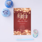 90e verjaardag programma Lights Gold Red Menu (Enkel)