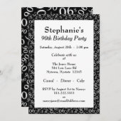 90e verjaardag Random Number Pattern Black/White Kaart (Voorkant / Achterkant)