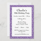 90e verjaardag Random Number Pattern Paars/White Kaart (Voorkant)