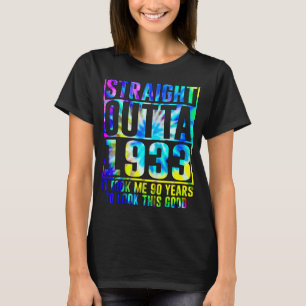 90e verjaardag Rechtstreeks 1933 90 jaar oud T-shirt