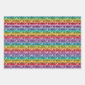 90e verjaardag regenboog strepen inpakpapier vel (Voorkant 3)