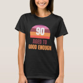90e verjaardag Retro zonsondergang Grappig T-shirt (Voorkant)