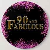 90e verjaardag ronde button 6,0 cm (Voorkant)