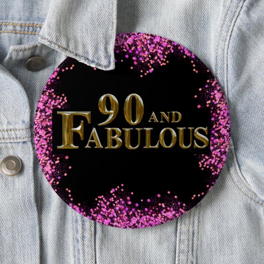 90e verjaardag ronde button 6,0 cm (In situ)