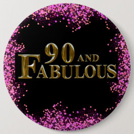 90e verjaardag ronde button 6,0 cm