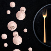 90e verjaardag roos goud glitter roze monogram confetti